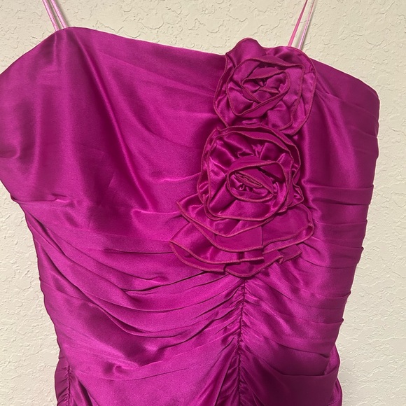 Amanda Uprichard Vibrant Magenta Party Mini Dress, Bachelorette Dress, 100% Silk - Picture 4 of 10